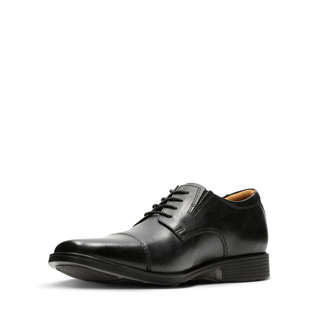 Clarks Herren Tilden Cap Derbys 40 EU Black Leather Schwarz, 40 EU Black Leather Schwarz