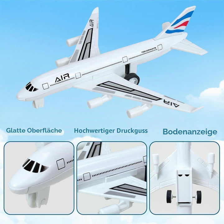 Flugzeug Spielzeug, Metall Pull Back Flugzeug Spielzeug für 3 4 5 6 Jahre Jungen Mädchen, Diecast Fl