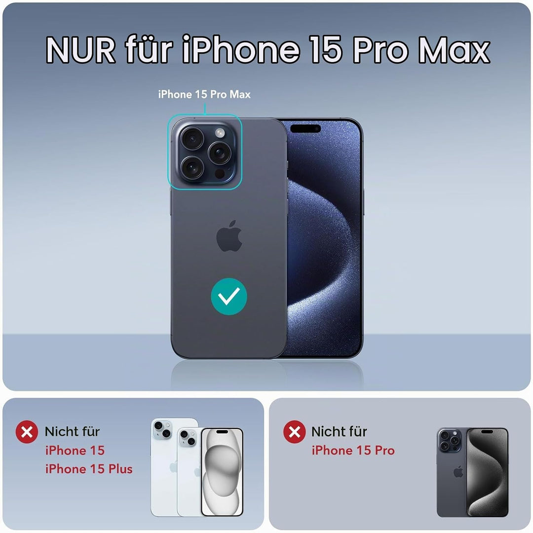 ESR für iPhone 15 Pro Max Hülle, kompatibel mit MagSafe, Militärnorm Schutzhülle, integrierter Verst
