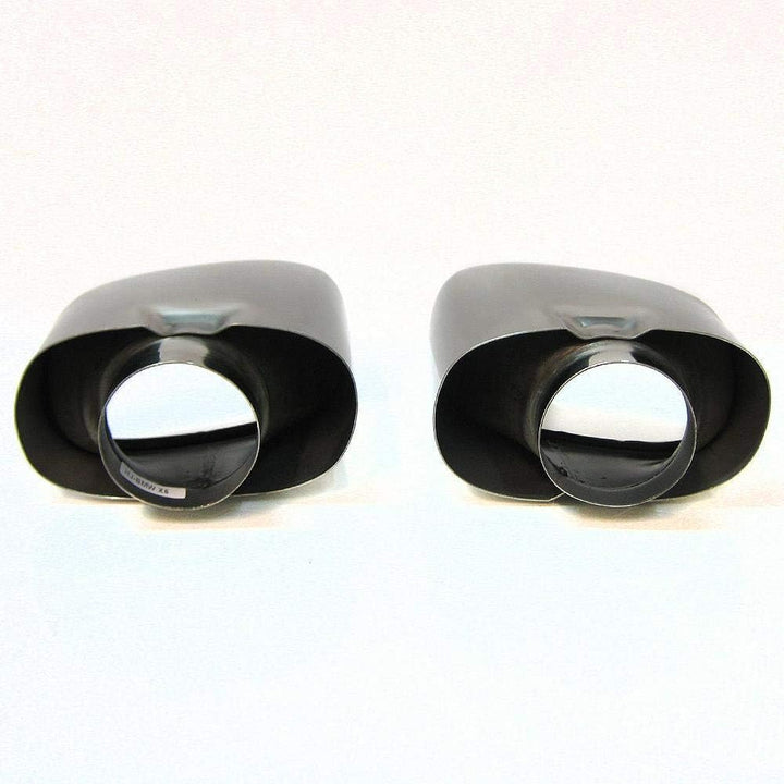 Doppel Auspuffblende Endrohr Auspuff Schalldampf Sport Oval Sportauspuff Blende Edelstahl Chrom fur