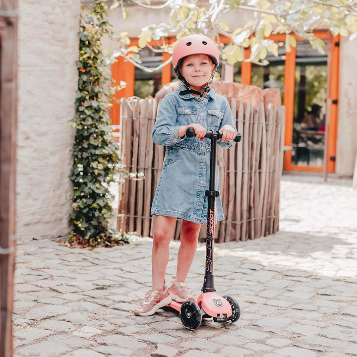 Scoot &amp; Ride Highwaykick 3 LED Scooter Roller Kunststoff/Metall Peach, Masse: ca. 55cm x 15cm x 24cm