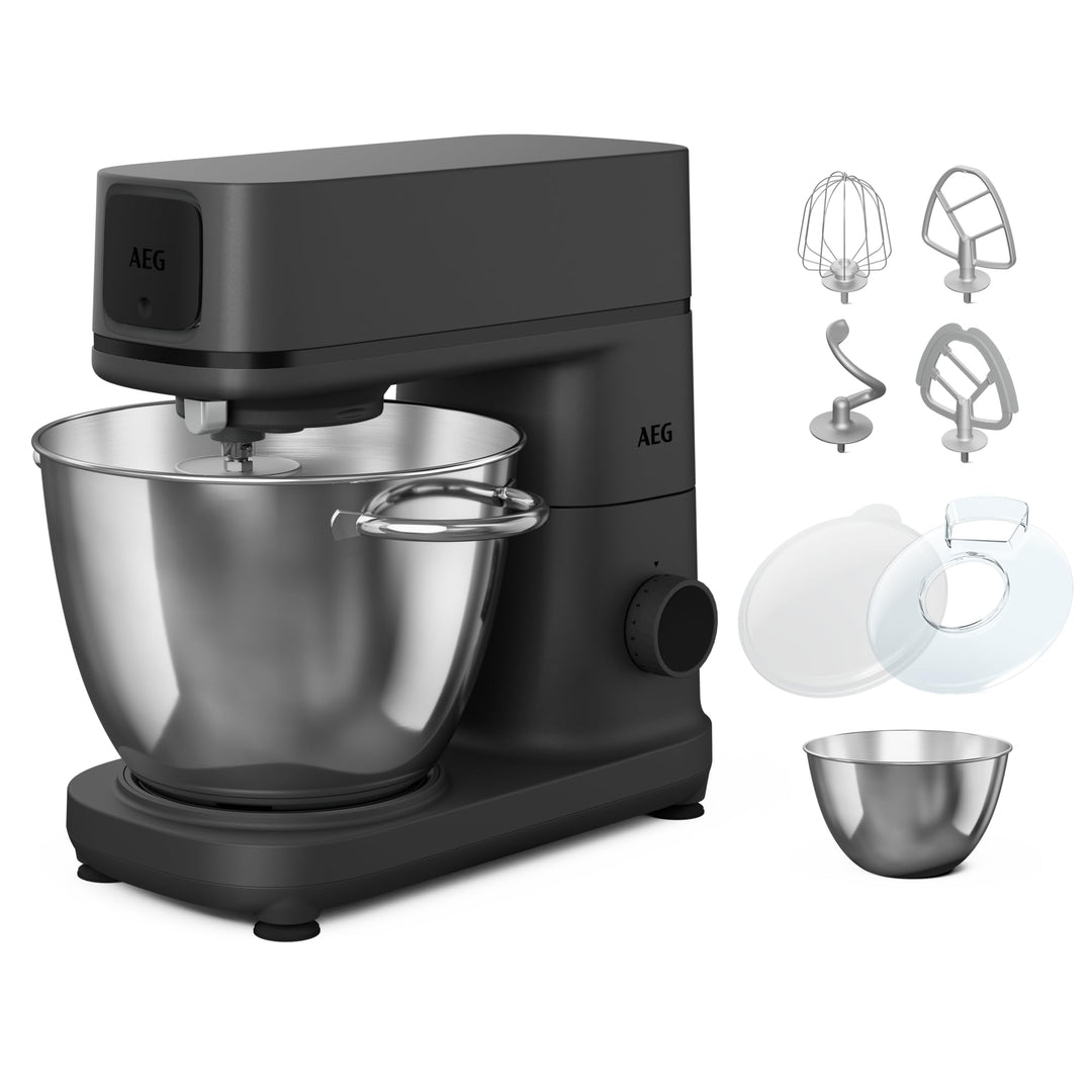 AEG Küchenmaschine KM7-1-4BPT, 1200 W, 10 Geschwindigkeitsstufen, Perlschwarz