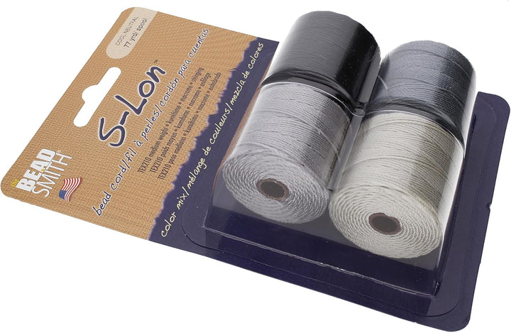 Beadsmith S-Lon Cord Multipack mit 4 Spulen (Cool Neutrals Mix) Cool Neutrals Mix 4 Spools, Cool Neu