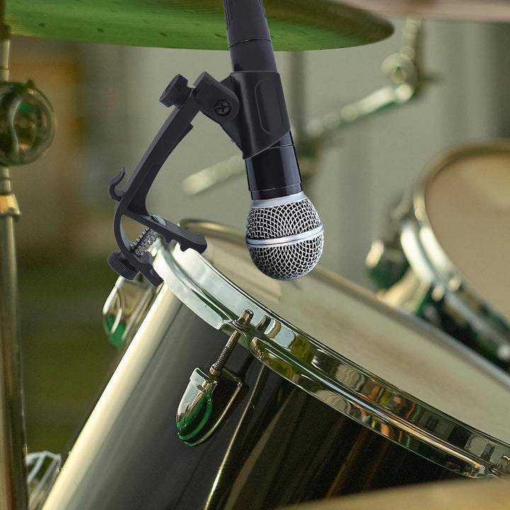 4 Stück Drum Microphone Clips, Einstellbare Stossfest Mikrofonhalter Trommelklemme auf Universal Tro