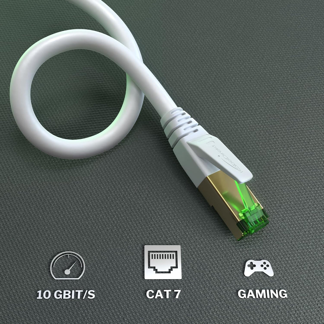 KabelDirekt – Cat 7 Netzwerkkabel, bruchfest – 12,5m – 10 Gigabit LAN Kabel &amp; Ethernet Kabel, erhält