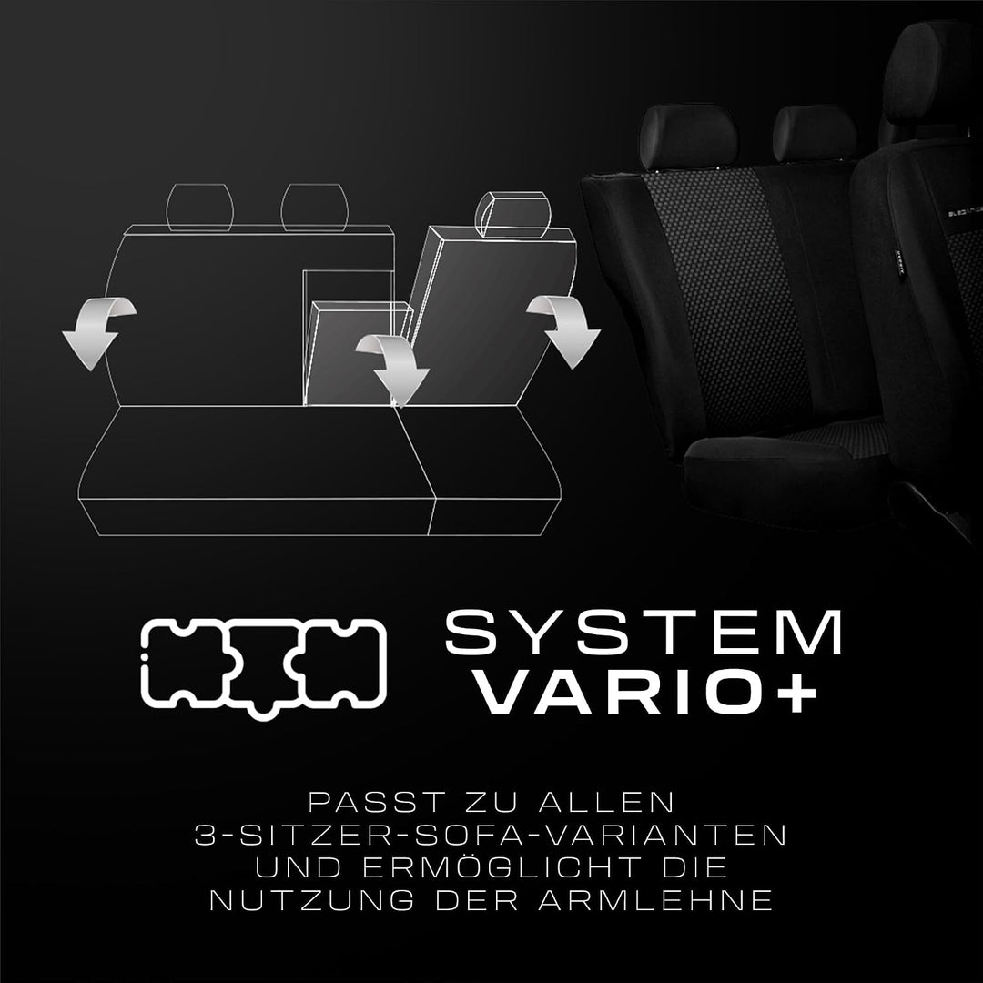 MOTOS Universal-Sitzbezüge Auto für Hyundai i10 Autositzbezüge mit aktivem Airbag-System, dreilagige