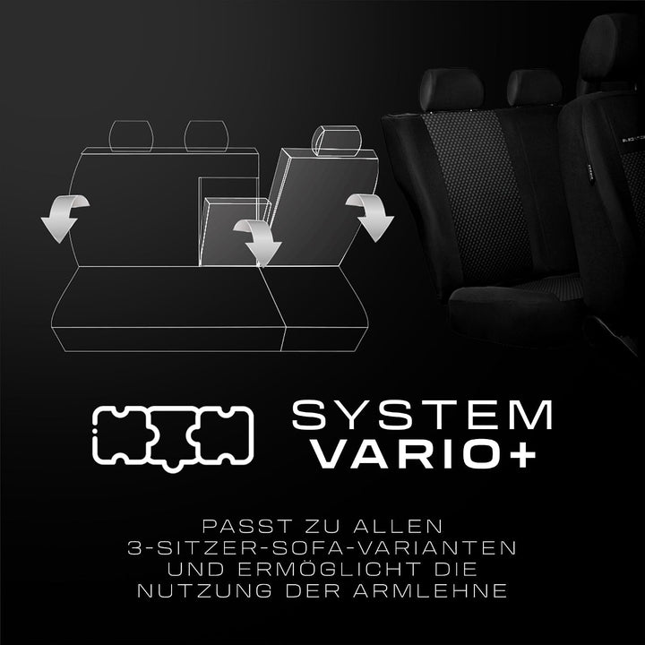 MOTOS Universal-Sitzbezüge Auto für Hyundai i10 Autositzbezüge mit aktivem Airbag-System, dreilagige