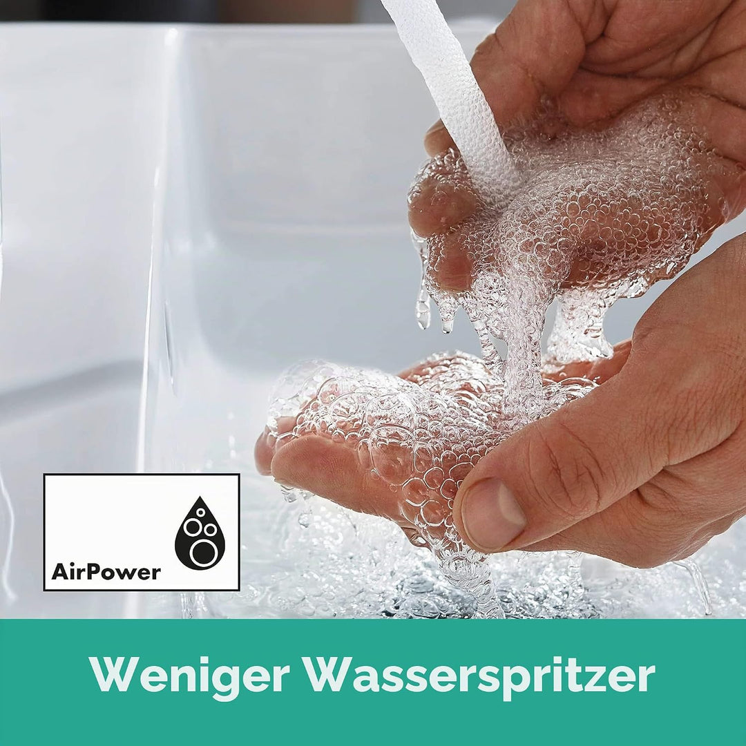 hansgrohe Tecturis S Fine - Waschtischarmatur mit Push-Open Ablauf, energiesparend (CoolStart), Wass