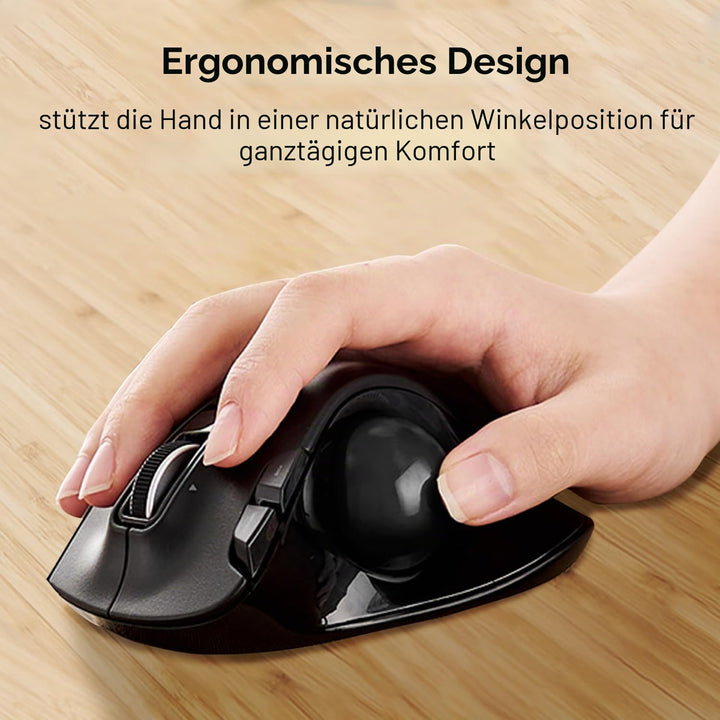 ELECOM M-XT3DRBK Wireless Trackball Mouse, 6-Button with Smooth Tracking Function, Video Gaming Sens