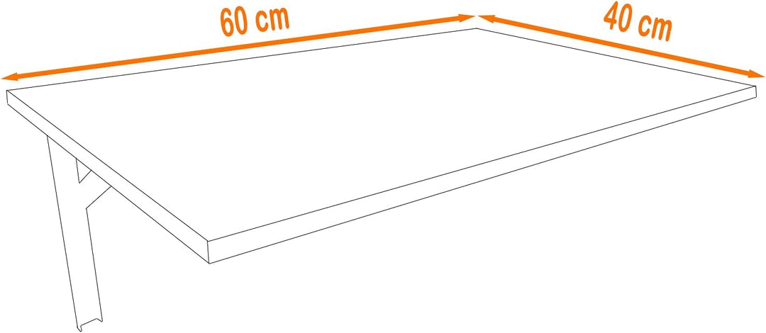mikon 60x40 | Wandklapptisch Klapptisch Wandtisch Küchentisch Schreibtisch Kindertisch | Light Graph