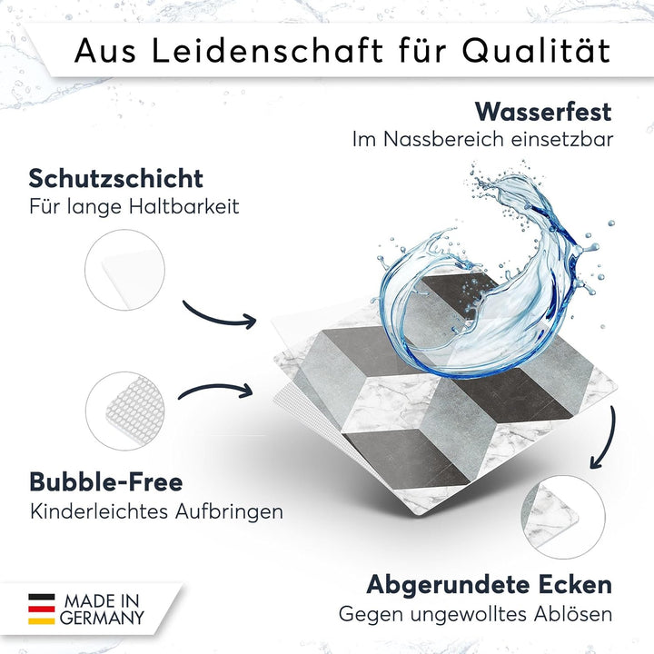 Selbstklebende - [ Bodenfliese - Fliesen für Boden ] - Aufkleber Folie Sticker für Boden-Fliesen - K