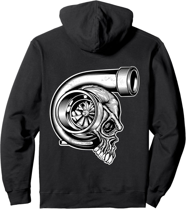 Turbo Tuning Oldschool Vintage Tuner Turbolader Totenkopf Pullover Hoodie