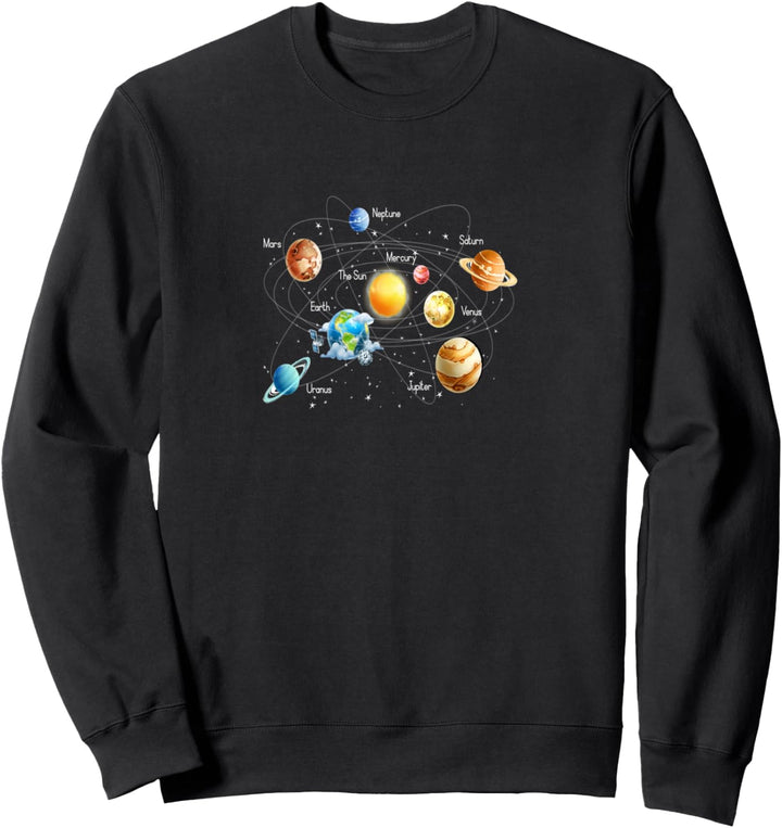 Sonnensystem Design Astronomie Sonne Mond Sweatshirt