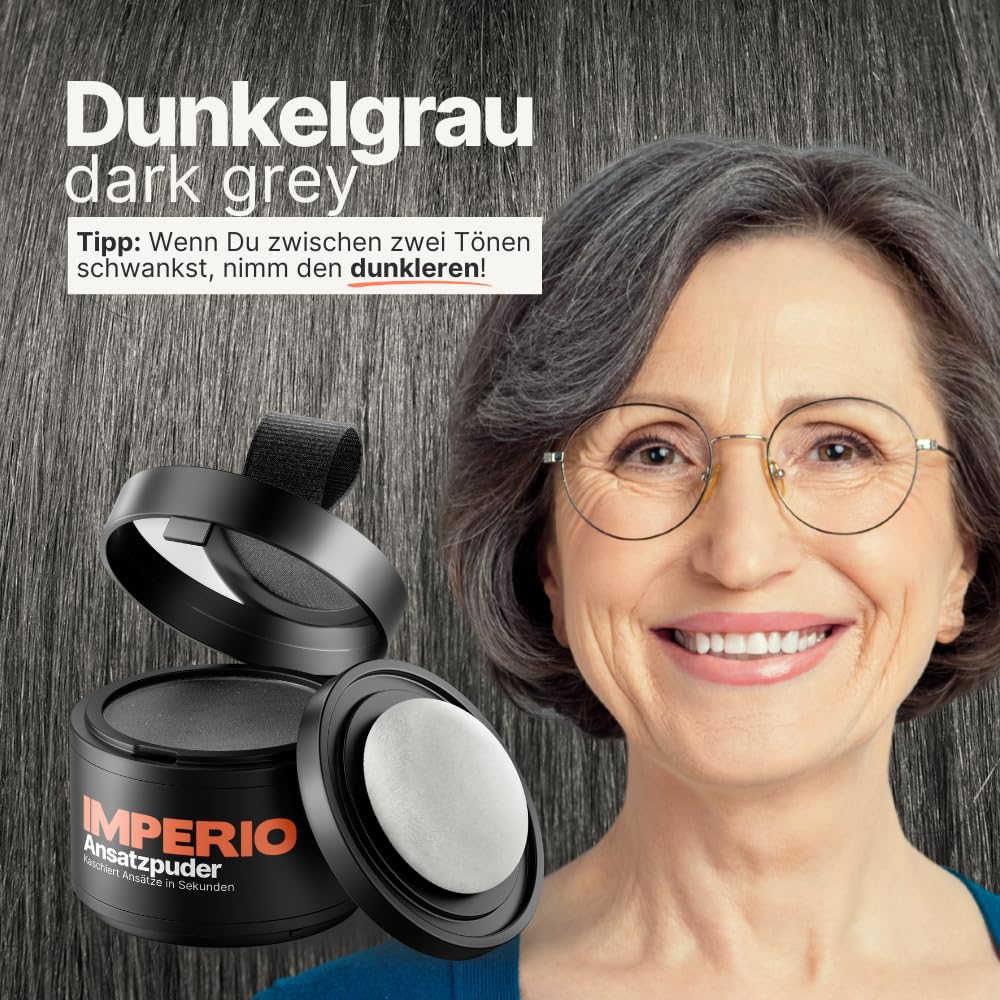 IMPERIO Ansatzpuder - Haar Concealer zur Haarverdichtung für Frauen und Männer, wasserfestes Haar Ma