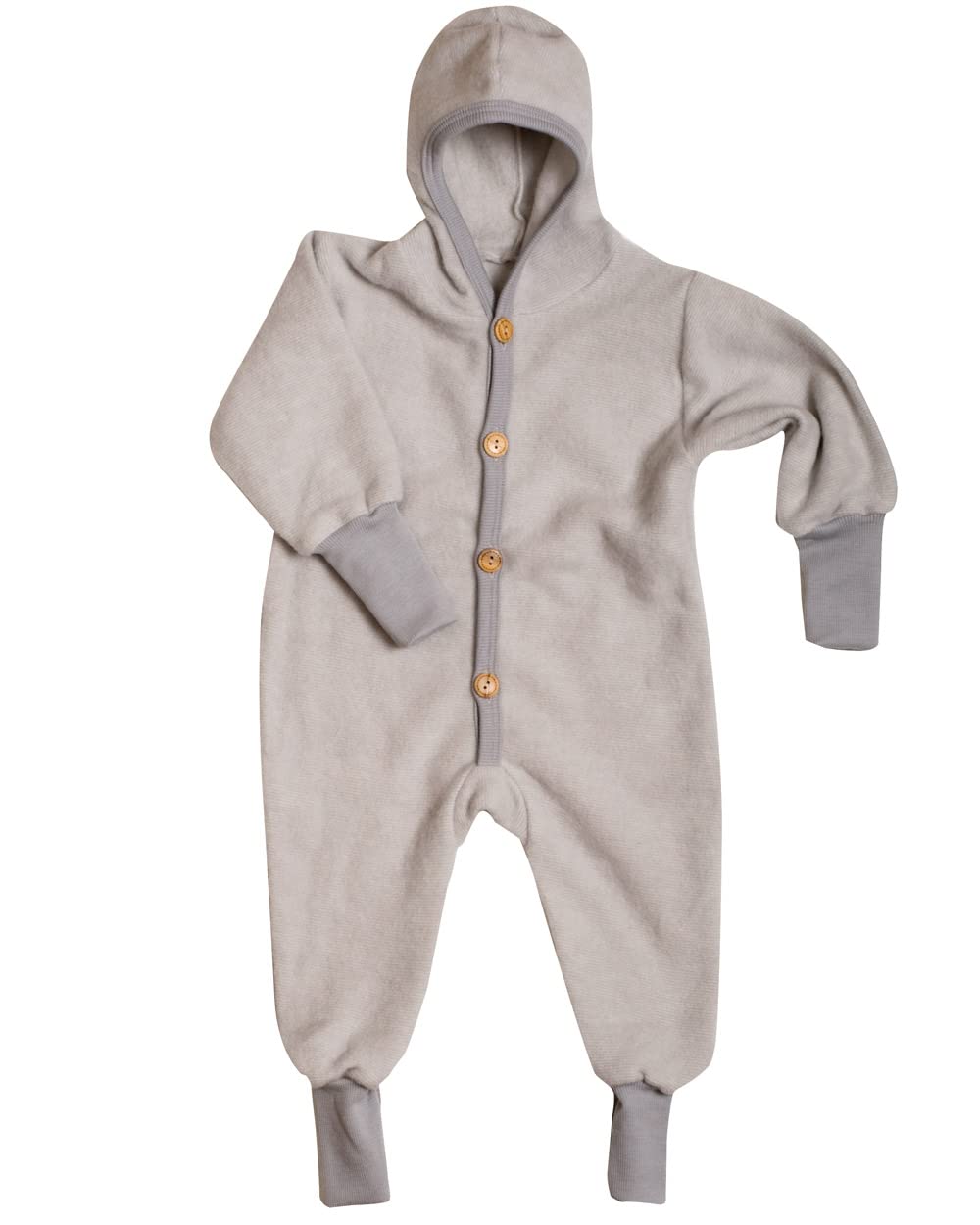 Cosilana Baby Kinder Fleece Overall mit Bündchen am Armen und Füssen, 60% Wolle (kbT), 40% Baumwolle