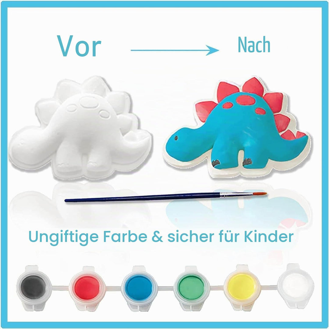 Funto Dinosaurier Malerei Kit für Kinder, 27 PCS Kunst und Handwerk Set, Keramik zu malen, kreative