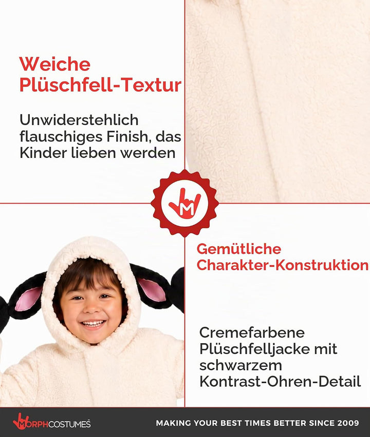 Fun Shack Schaf Kostüm Kinder, Tier Halloween Kostüm Kinder L Weiss, L Weiss