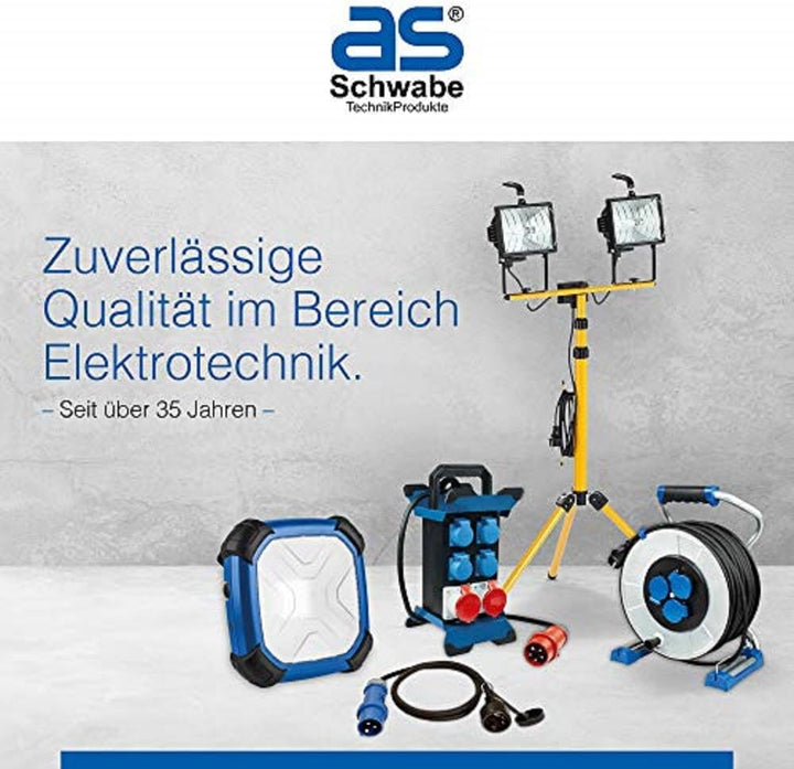 as - Schwabe 70416 Baustellen-Spiralkabel 400V / 16A, 5m H07BQ-F 5G1,5, orange, IP44 Gewerbe, Bauste