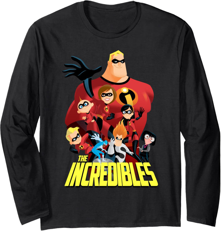 Disney Pixar Incredibles Group Shot Vintage Poster Langarmshirt