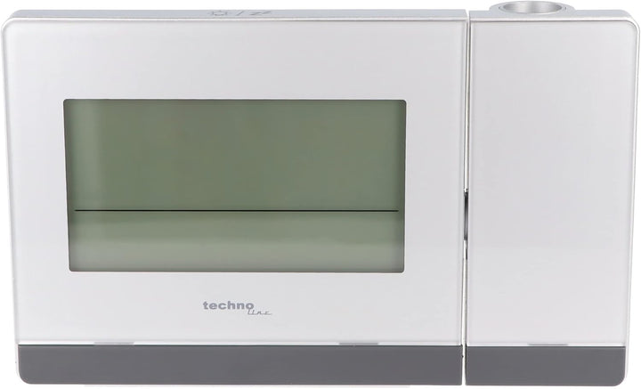 Technoline WT 538 Touchsensor Funk-Projektionswecker, Plastik, silber-anthrazit, 15 x 4 x 9 cm, Silb