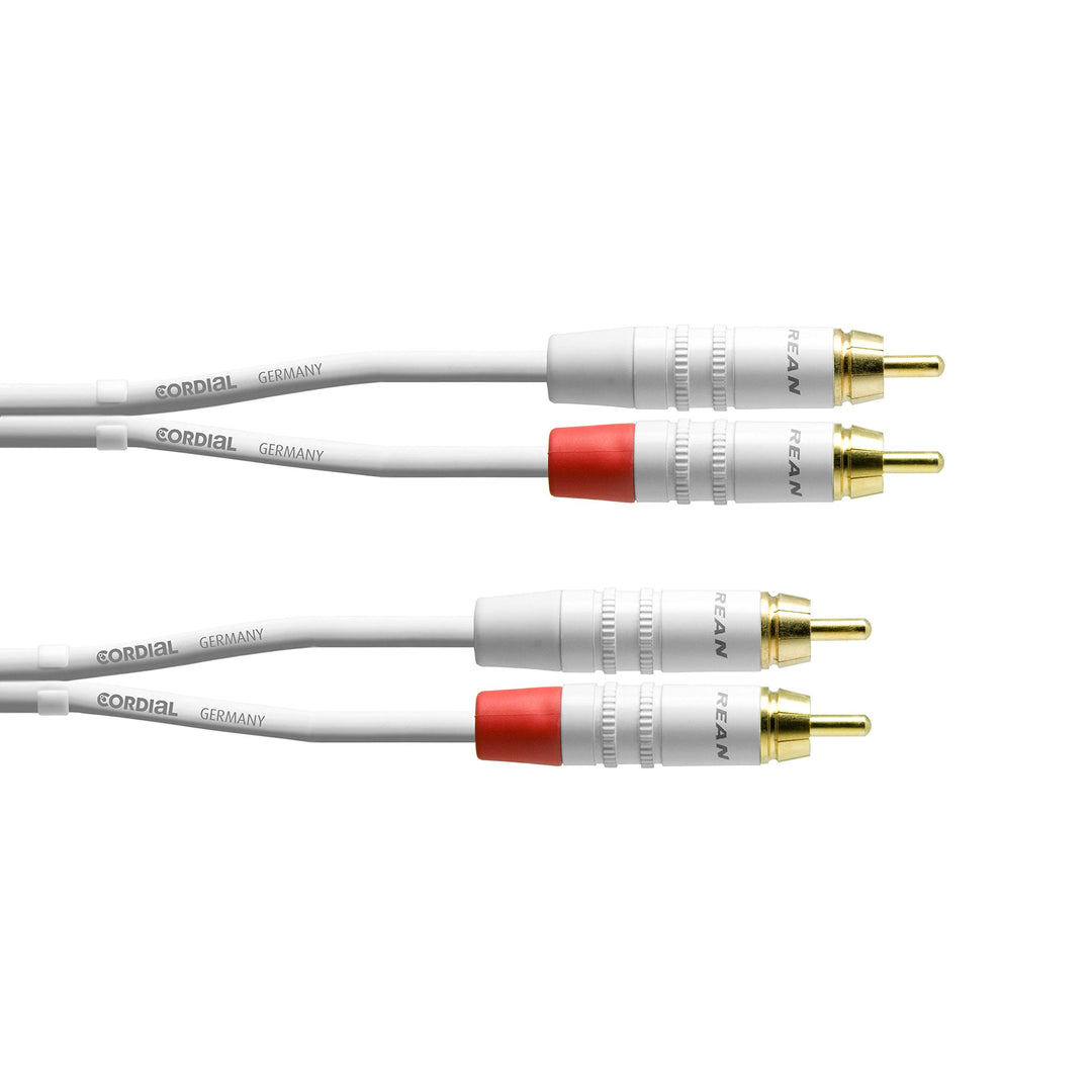 CORDIAL CABLES Duales Audiokabel RCA weiss 6 m AUDIO Essentials RCA-Kabel Blanc 6 M Single, Blanc 6