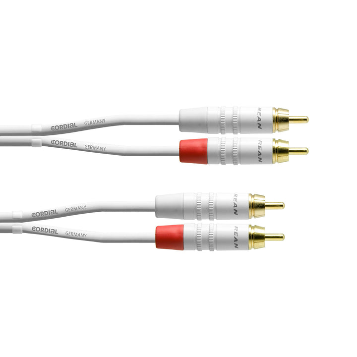 CORDIAL CABLES Duales Audiokabel RCA weiss 6 m AUDIO Essentials RCA-Kabel Blanc 6 M Single, Blanc 6