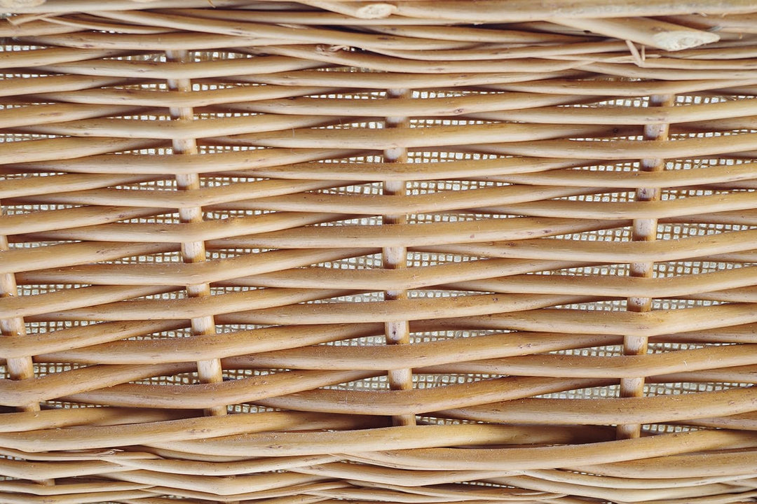 Kobolo Kaminholzkorb Weidenkorb Holzkorb aus gekochter Weide mit Leinenfutter