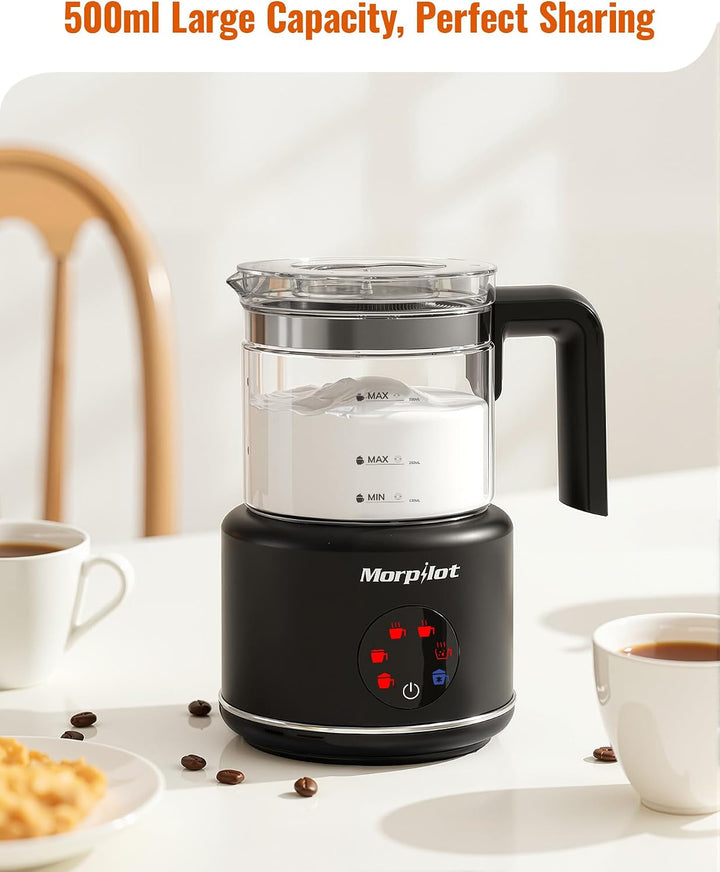 Morpilot Elektrischer Milchaufschäumer 250ml Schwarz, 250ml Schwarz