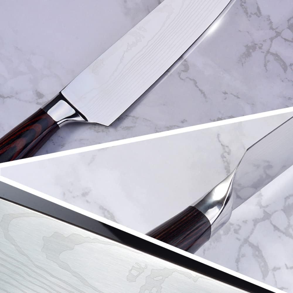 8 Stücke Messer set Kochmesser Universalmesser Küchenmesser Scharfe aus Deutschem Edelstahl, Ergonom