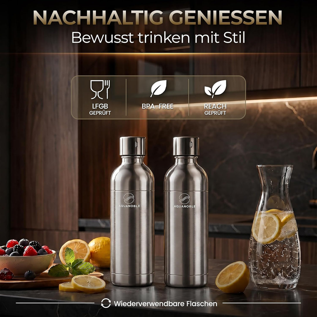 Wassersprudler mit Kohlensäure – CO₂ Soda Sprudler, Sprudelwasser Maschine Prestige Chrome, Prestige