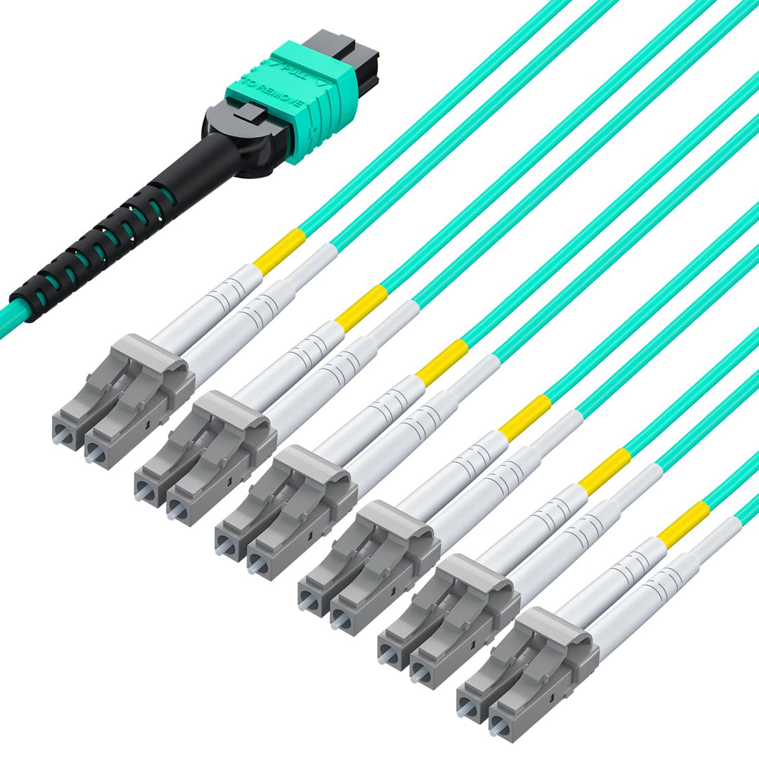 10Gtek MPO (F) to 12x LC OM3 Multi-Mode Fan-Out Patch Cord, 3-Meter(9.8-ft), Breakout 0.5m 3M OM3 MP