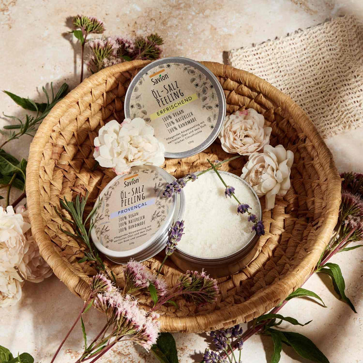Savion Pflegendes Öl-Salz-Peeling mit Zitrusnoten | Tiefengereinigte &amp; weiche Haut | Mandel &amp; Jojoba