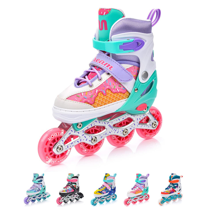 meteor® Inlineskates 4in1 Kinder Inliner Rollschuhe Roller Blades Quad Skates Carbon Kinder Inlinesk