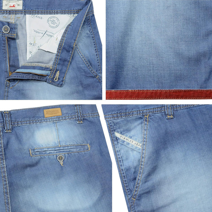 Stanley Denim Herren Jeans Shorts 22742 - Blau 29W Blau, 29W Blau