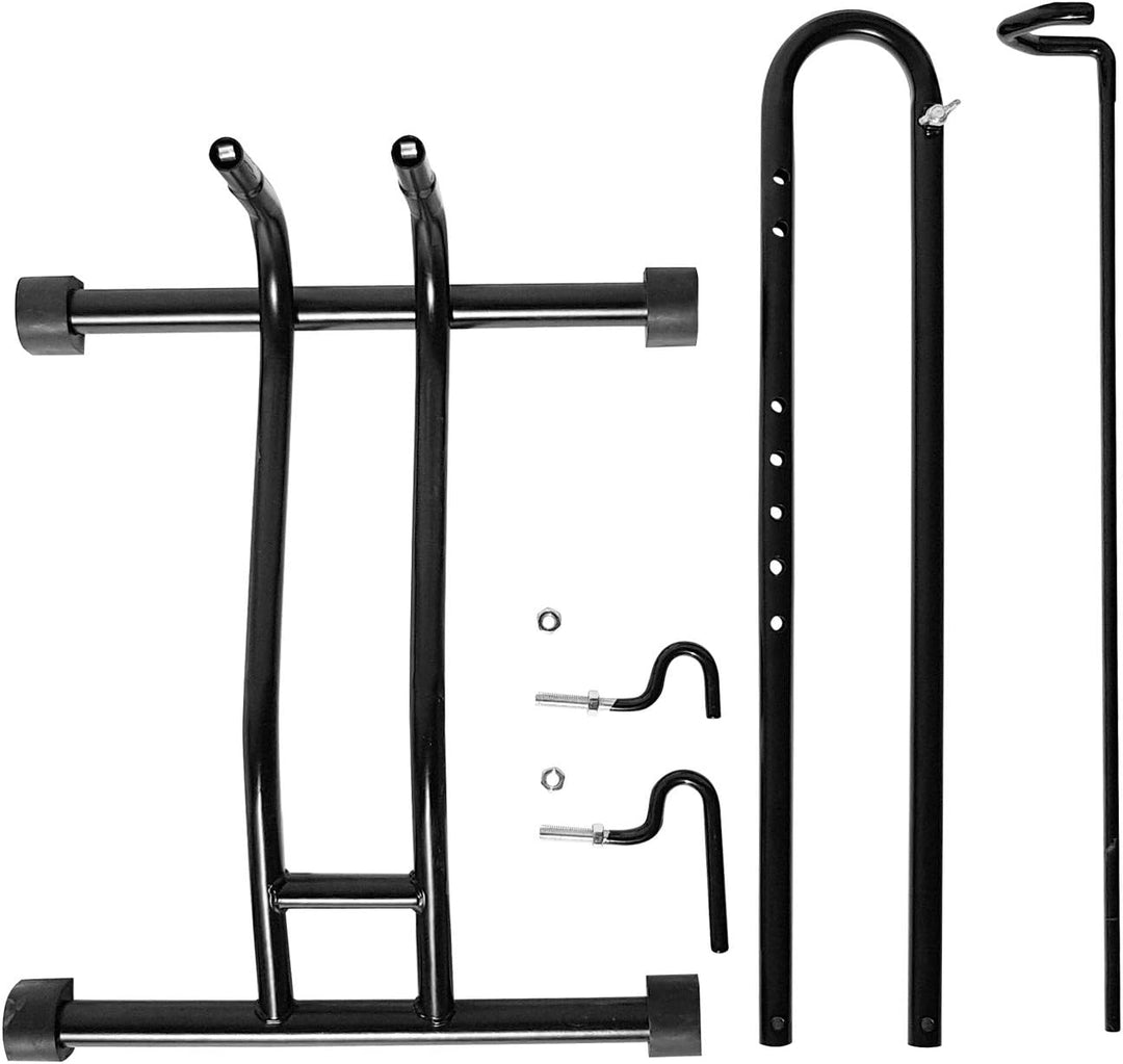 WELLGRO® Fahrradständer - Stahl, schwarz, sicherer Stand, Haken mit Kunststoffummantelung, 3 Funktio