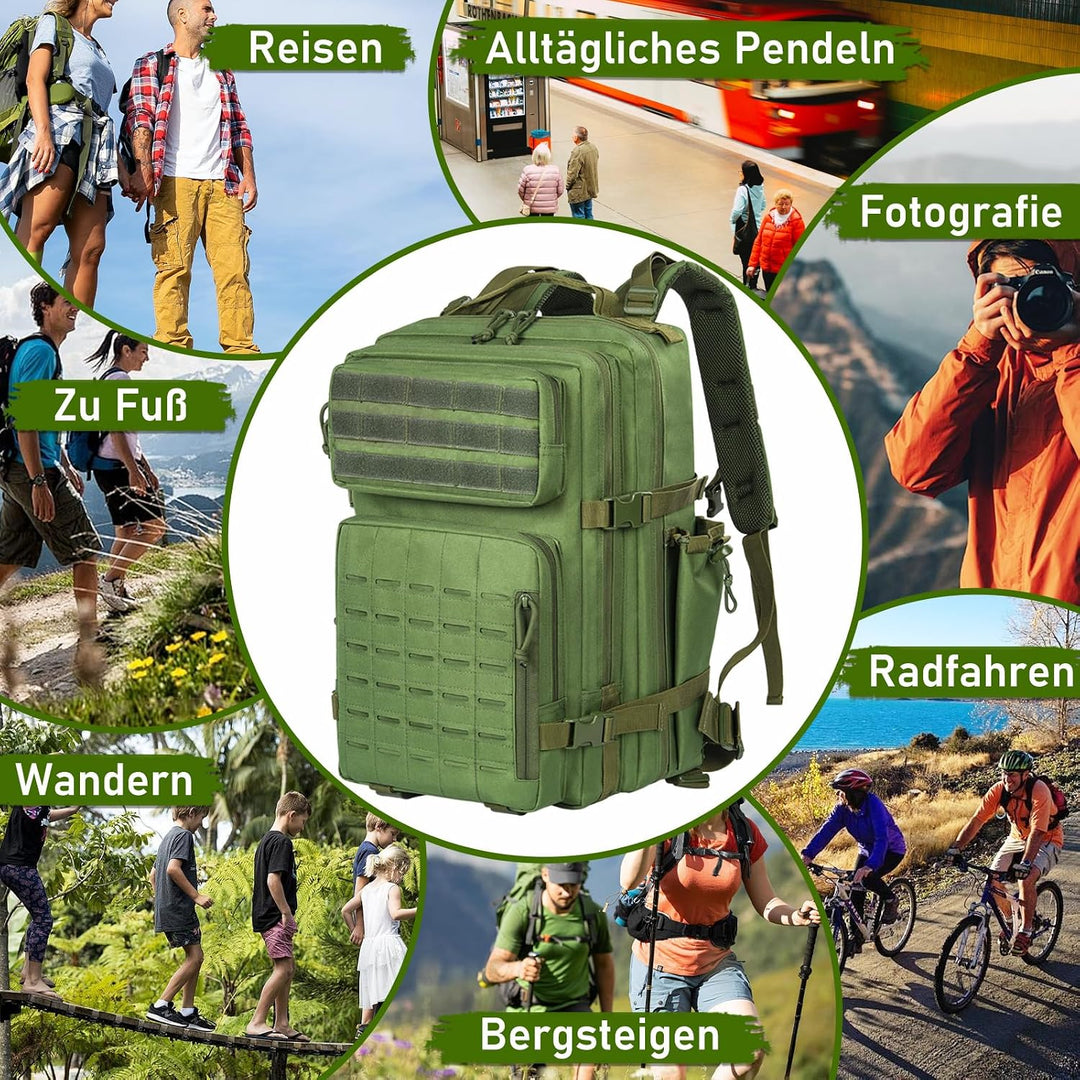 OUUTMEE 40L Taktischer Rucksack 900D Nylongewebe Jagd Rucksäcke Outdoor-Überlebensrucksack Rucksack