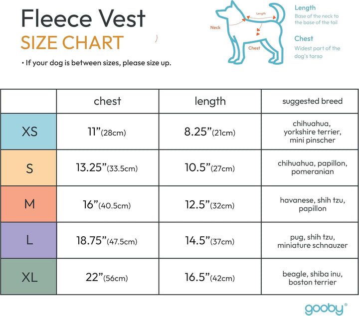 Gooby Fleece-Weste für kleine Hunde, Fleecejacke mit Ring für die Leine, Blau, Grösse M Medium chest