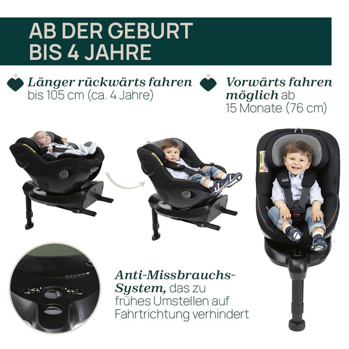 Chicco Seat105 I-Size, Autositz nach ECE R129/03, 360° drehbar, 6 Positionen, schneller und einfache