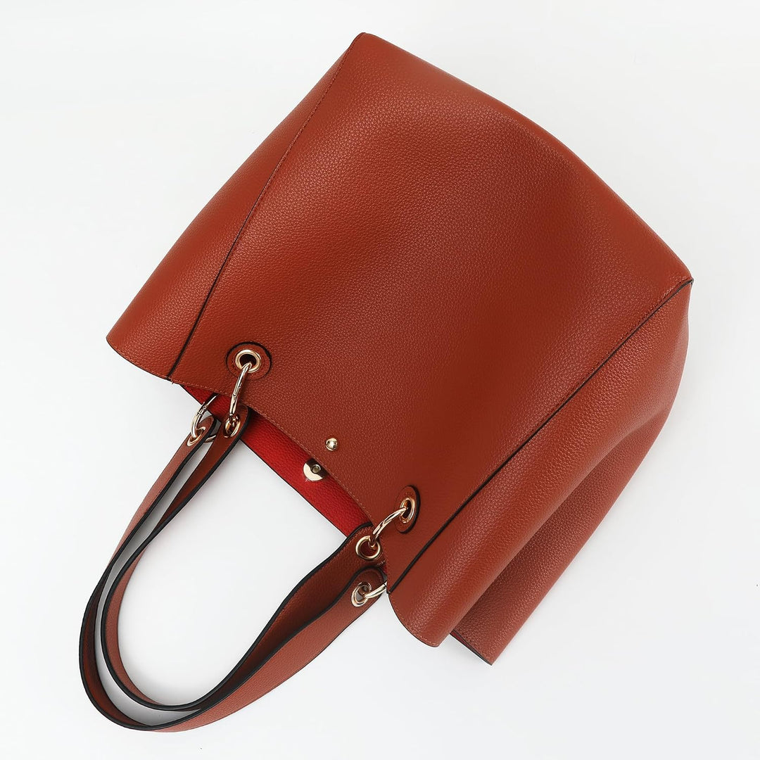 sqlp Damen Henkeltaschen Leder Gross Kapazität Shopper Tasche Student Schultasche Arbeit Handtasche