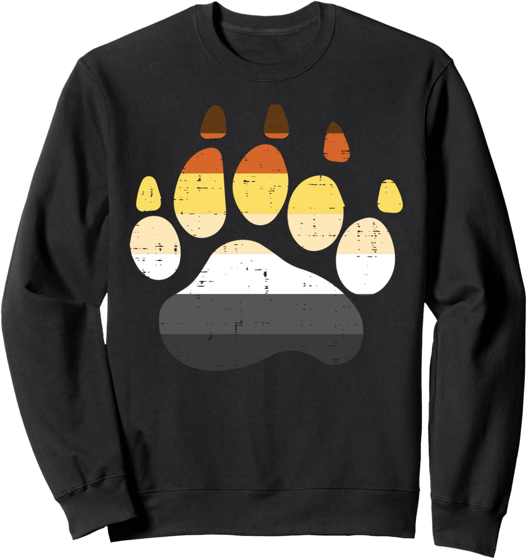 Gay Bear Flag Grizzly Paw LGBT Gay Pride Men Equality Sweatshirt