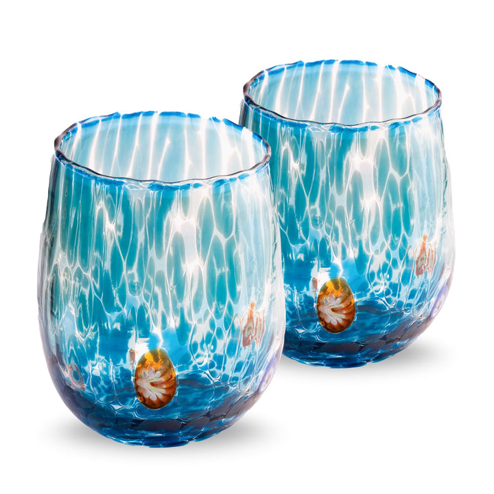 Gocce di Murano Wassergläser, hergestellt nach der Tradition der Murano-Handwerker, mundgeblasenes u