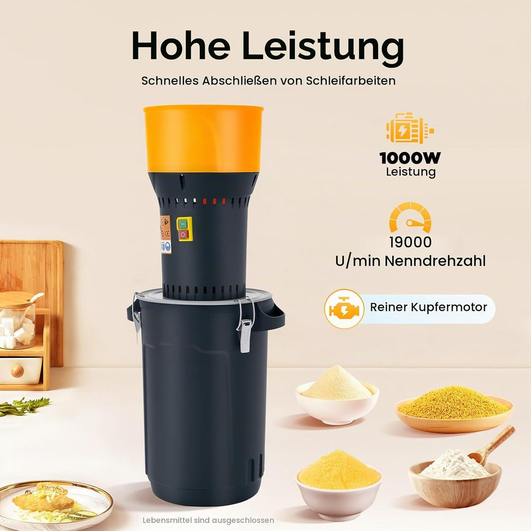 1000W Elektrische Getreidemühle,25L Weizen- und Reismühle,Futtermühle,Maisfuttermühle,Professionelle