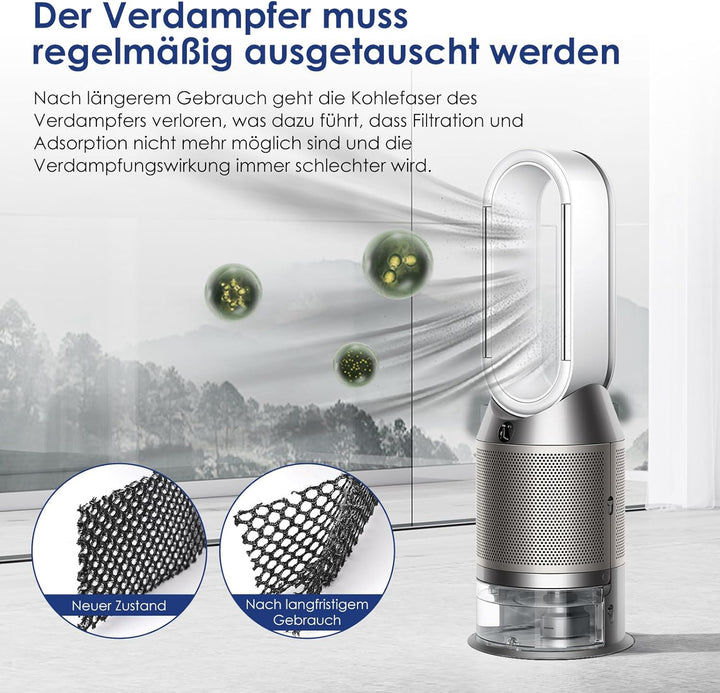 2er-Pack Luftreiniger Kohlefaser Verdampferfilter für Dyson Verdunster Ph01 Ph02 Ph03 Ph04 Ph3a Pure