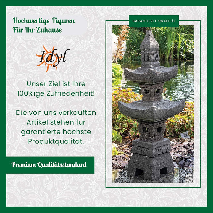 IDYL Moderne Skulptur Figur Sandsteinguss Sitting Women | wetterfest | Farbe schwarz | 13x15x50 cm |