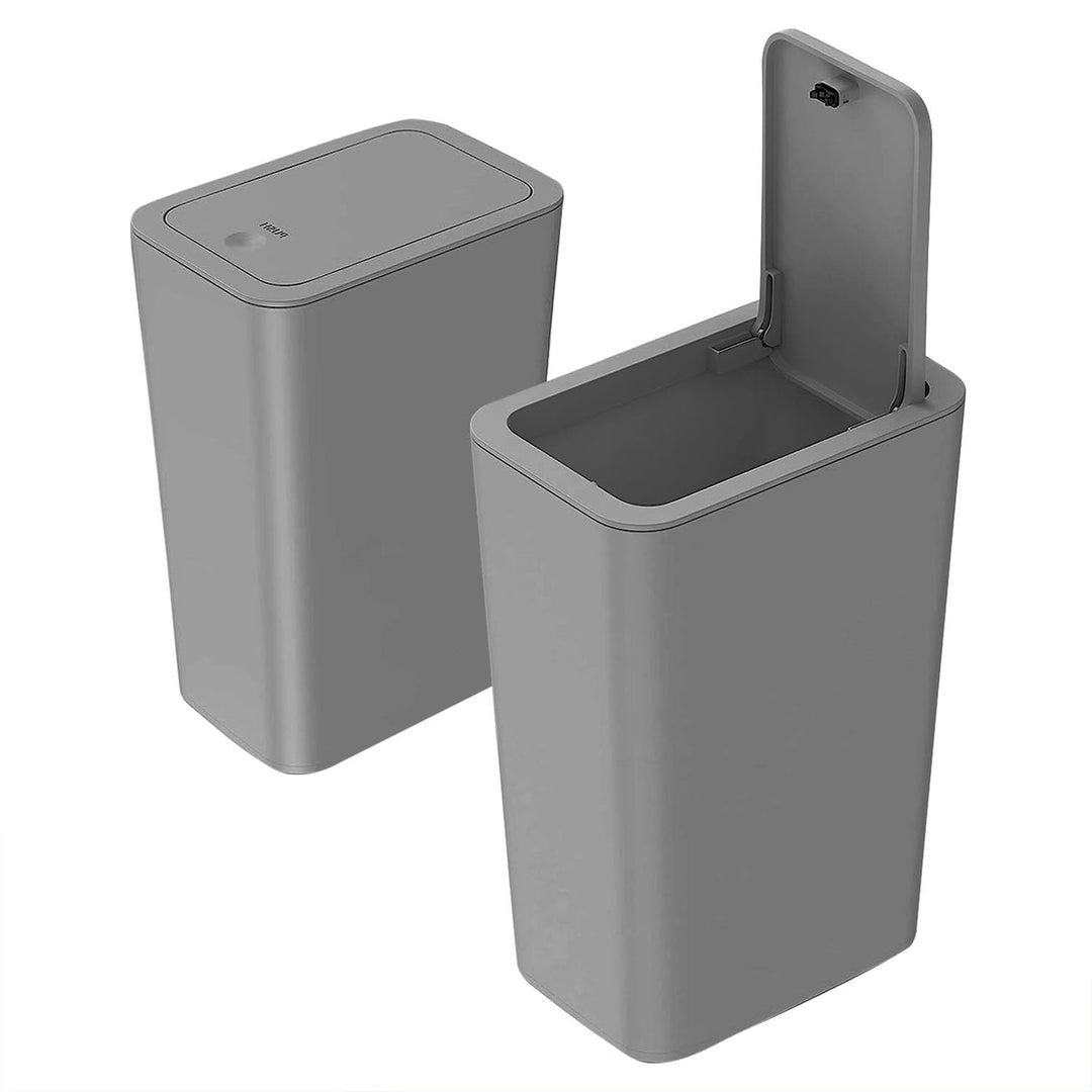 2 Stück Mülleimer Bad,9L Mülleimer Küche,Schmaler Mülleimer Mit Deckel Mülleimer Geruchsdicht Pop-Up
