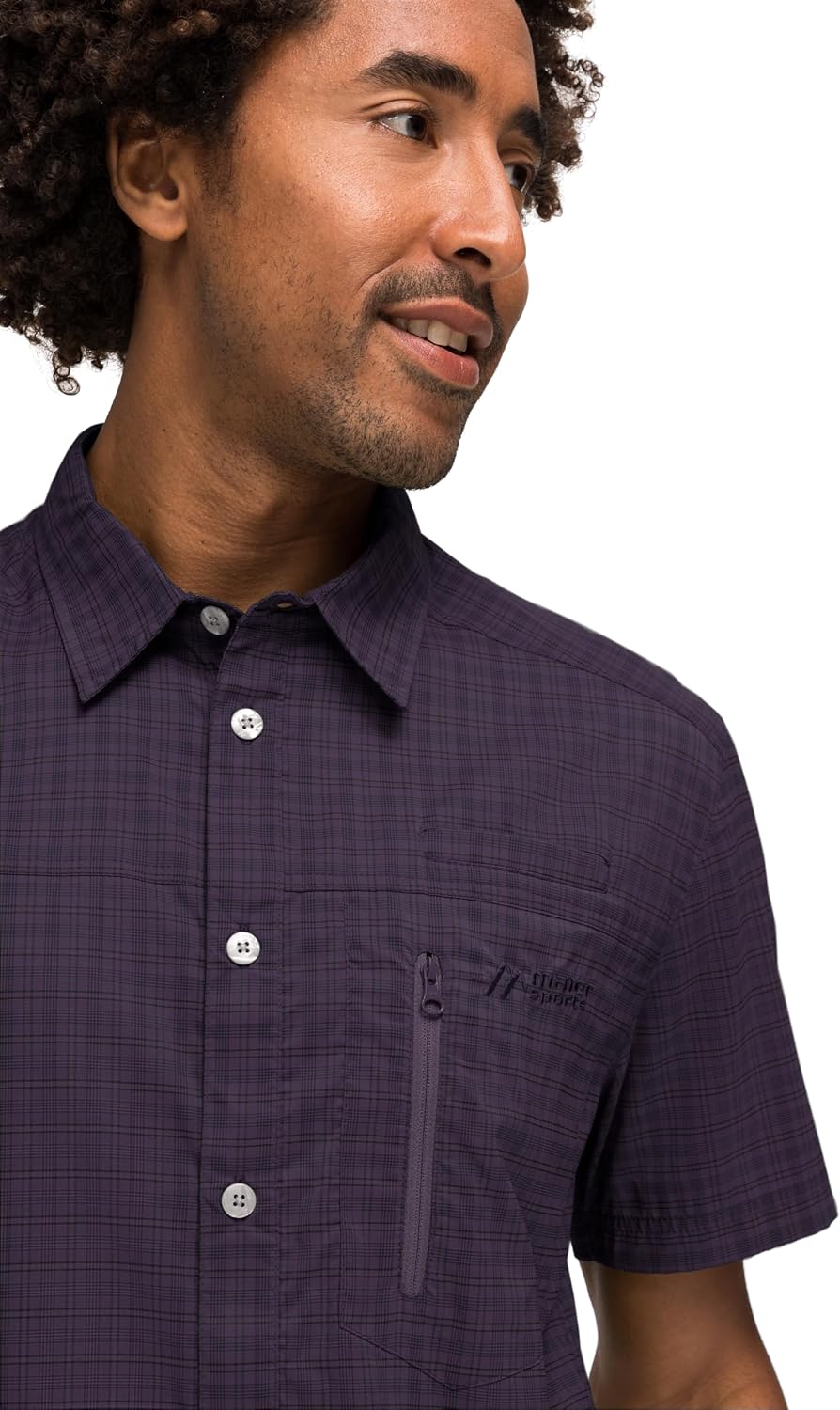 Maier Sports Herren Mats S/S Funktionshemd 56 Grey Check, 56 Grey Check