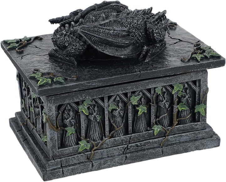 Nemesis Now NOW102 Drachen-Tarotbox, Kunstharz, 18 cm, Schwarz 18 cm Schwarz, 18 cm Schwarz