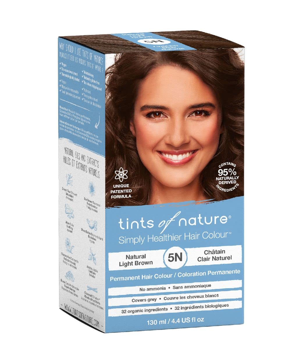 Tints of Nature 5N Natural Light Brown Permanent Hair Dye, Natürliches Hellbraun Permanente Haarfarb