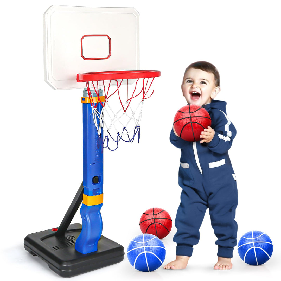 YIMORE Basketballkorb Kinder, Basketballkorb Outdoor Indoor mit Ständer Höhenverstellbarer 70-138cm,