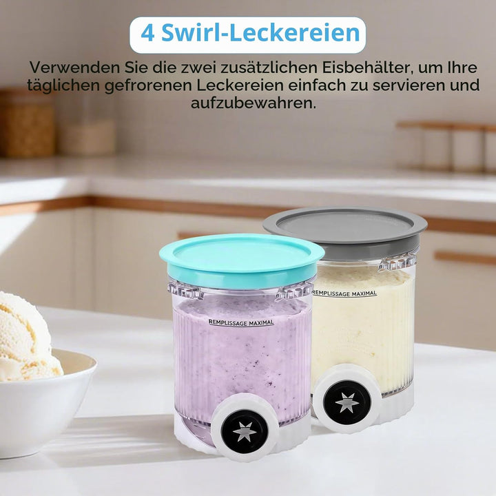 Eisbecher und Deckel für Ninja Swirl – 4 Pack Creami Tubs Kompatibel mit Ninja CREAMi Softeismaschin